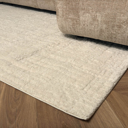 Scandinavisch vloerkleed Prent creme/wit - Vloerkledenloods