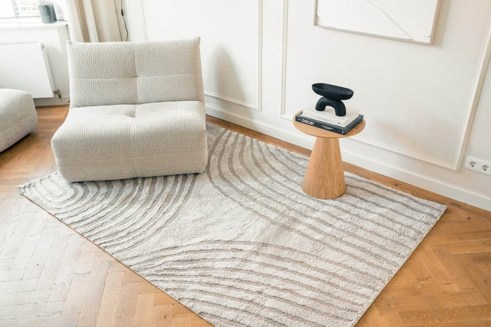 Scandinavisch vloerkleed Vidar zand - Vloerkledenloods