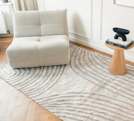 Scandinavisch vloerkleed Vidar zand - Vloerkledenloods