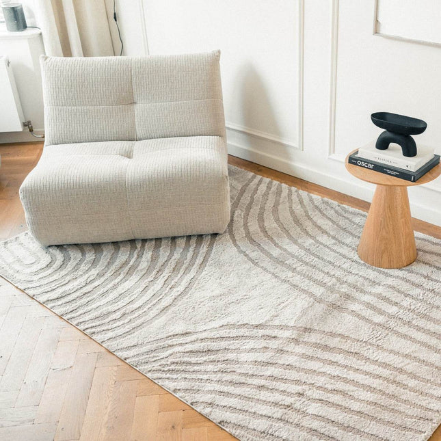 Scandinavisch vloerkleed Vidar zand - Vloerkledenloods