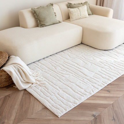 scandinavische Vloerkleden - Scandinavisch vloerkleed Bjorn creme/wit - Vloerkledenloods