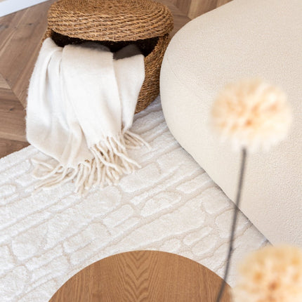 scandinavische Vloerkleden - Scandinavisch vloerkleed Bjorn creme/wit - Vloerkledenloods