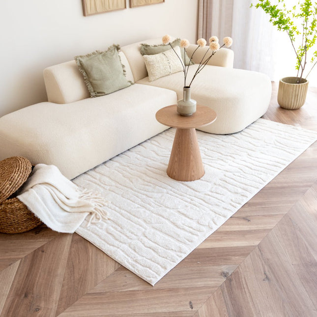 scandinavische Vloerkleden - Scandinavisch vloerkleed Bjorn creme/wit - Vloerkledenloods