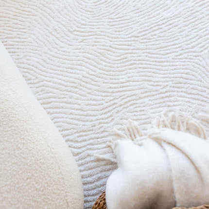 scandinavische Vloerkleden - Scandinavisch vloerkleed Curve creme/wit - Vloerkledenloods