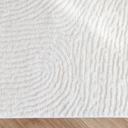 scandinavische Vloerkleden - Scandinavisch vloerkleed Curve creme/wit - Vloerkledenloods