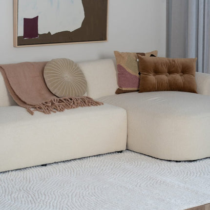 scandinavische Vloerkleden - Scandinavisch vloerkleed Curve creme/wit - Vloerkledenloods