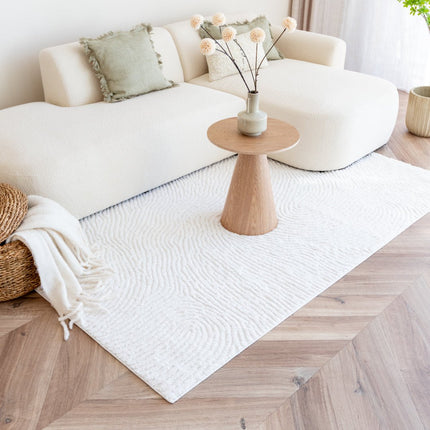 scandinavische Vloerkleden - Scandinavisch vloerkleed Curve creme/wit - Vloerkledenloods