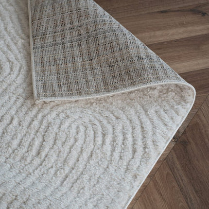 scandinavische Vloerkleden - Scandinavisch vloerkleed Curve creme/wit - Vloerkledenloods