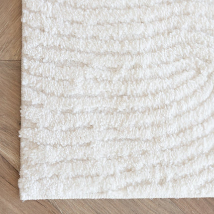 scandinavische Vloerkleden - Scandinavisch vloerkleed Curve creme/wit - Vloerkledenloods