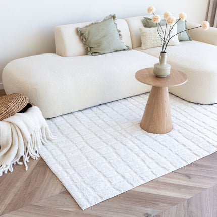 scandinavische Vloerkleden - Scandinavisch vloerkleed Malin creme/wit - Vloerkledenloods
