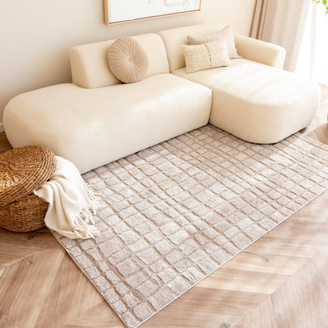 scandinavische Vloerkleden - Scandinavisch vloerkleed Malin zand - Vloerkledenloods