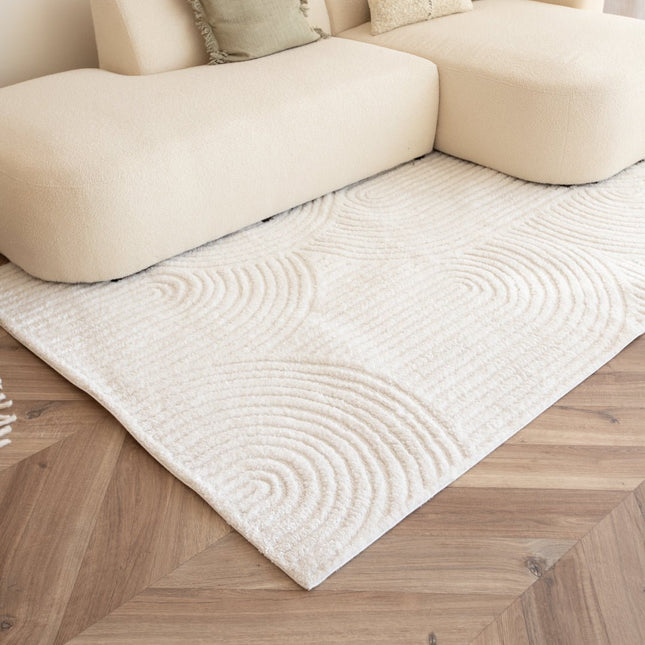 scandinavische Vloerkleden - Scandinavisch vloerkleed Oskar creme/wit - Vloerkledenloods