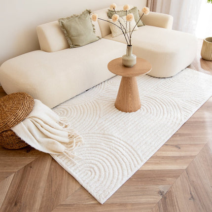 scandinavische Vloerkleden - Scandinavisch vloerkleed Oskar creme/wit - Vloerkledenloods