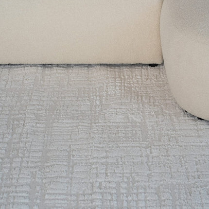 scandinavische Vloerkleden - Scandinavisch vloerkleed Prent creme/wit - Vloerkledenloods