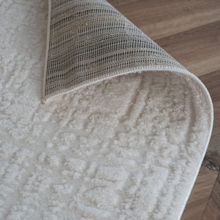 scandinavische Vloerkleden - Scandinavisch vloerkleed Prent creme/wit - Vloerkledenloods