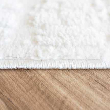 scandinavische Vloerkleden - Scandinavisch vloerkleed Prent creme/wit - Vloerkledenloods