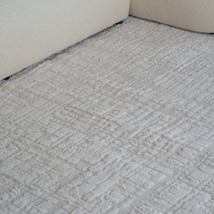 scandinavische Vloerkleden - Scandinavisch vloerkleed Prent creme/wit - Vloerkledenloods