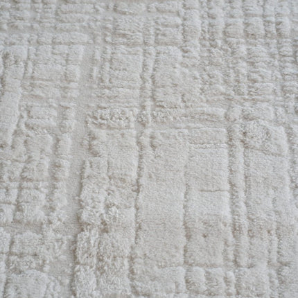 scandinavische Vloerkleden - Scandinavisch vloerkleed Prent creme/wit - Vloerkledenloods