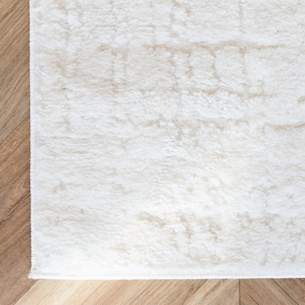 scandinavische Vloerkleden - Scandinavisch vloerkleed Prent creme/wit - Vloerkledenloods