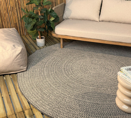 Rond buitenkleed Solid grijs - Interieur05