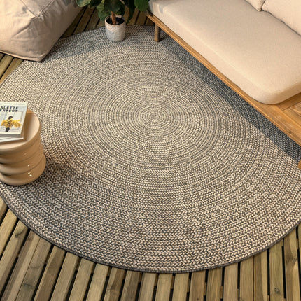 Rond buitenkleed Solid grijs - Interieur05