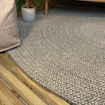 Rond buitenkleed Solid grijs - Interieur05