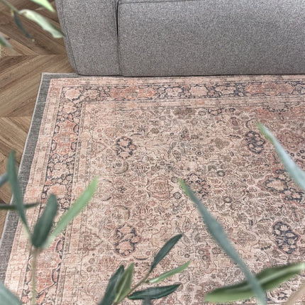 Vintage vloerkleed Sybil Groen/Beige