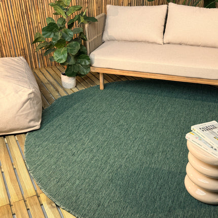 Rond buitenkleed Tone groen - Interieur05