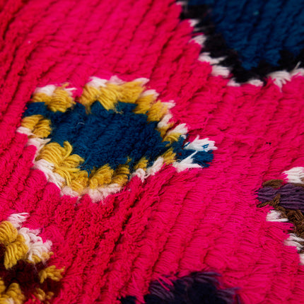 HKliving handgeknoopt wollen vloerkleed Bright Pink 90x160cm
