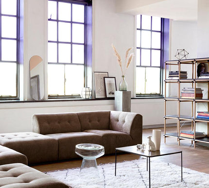 HKliving berber wollen vloerkleed zwart/wit