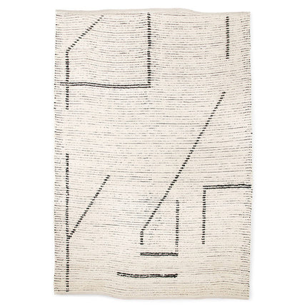 HKliving handgewoven vloerkleed cream/charcoal 200x300cm