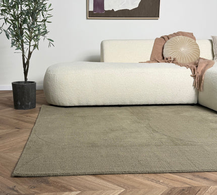 Wollen vloerkleed Twig groen - Interieur05