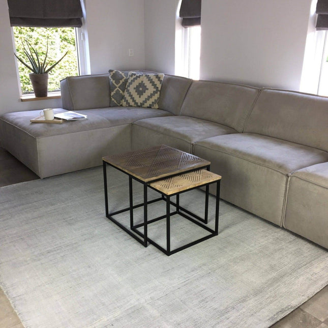 Velours Vloerkleed Grijs/Zilver – Velvet Loom - Vloerkledenloods