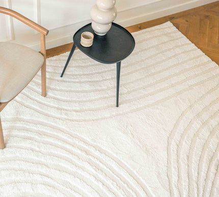 Scandinavisch vloerkleed Vidar creme/wit