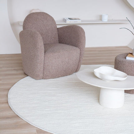Rond Wollen Vloerkleed wit Vik