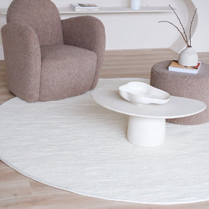 Rond Wollen Vloerkleed wit Vik