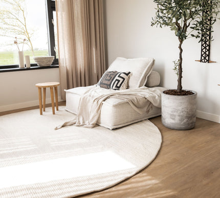 Rond Wollen Vloerkleed wit Vik