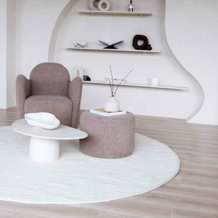 Rond Wollen Vloerkleed wit Vik