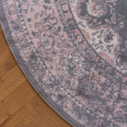 Rond Vintage Vloerkleed Keshan Grijs