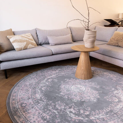 Rond Vintage Vloerkleed Keshan Grijs