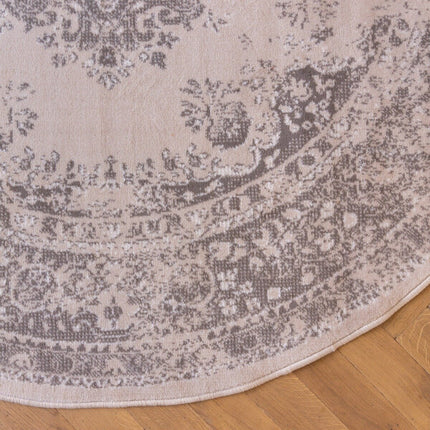 Rond Vintage Vloerkleed Keshan Zand/Beige