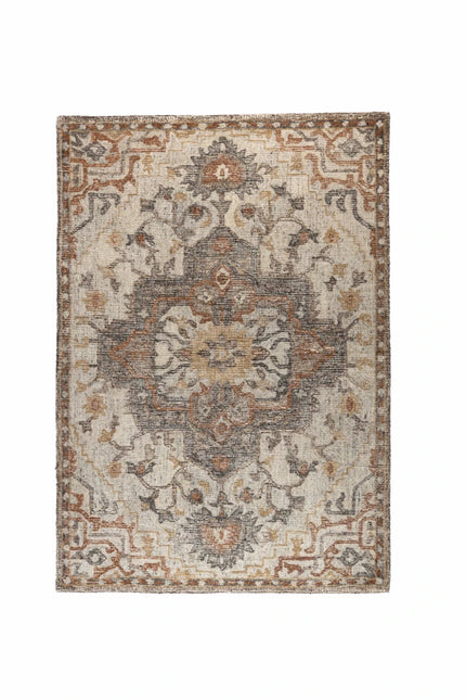 Vintage vloerkleden - Dutchbone vloerkleed Amory Grey/Brick - Vloerkledenloods