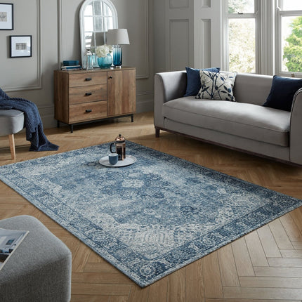 Vintage vloerkleden - Flair Rugs vloerkleed Antique Traditional Blauw - Vloerkledenloods