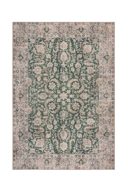 Vintage vloerkleden - Flair Rugs vloerkleed Beau Floral Groen - Vloerkledenloods