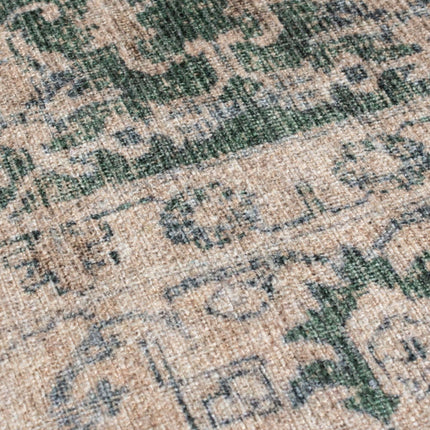Vintage vloerkleden - Flair Rugs vloerkleed Beau Floral Groen - Vloerkledenloods