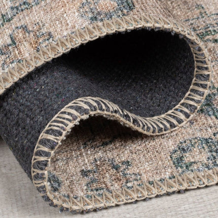 Vintage vloerkleden - Flair Rugs vloerkleed Beau Floral Groen - Vloerkledenloods