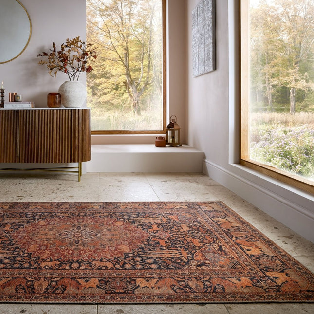 Vintage vloerkleden - Flair Rugs vloerkleed Nico Global Rood - Vloerkledenloods