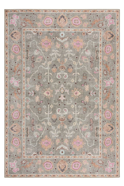 Vintage vloerkleden - Flair Rugs vloerkleed Una Floral Washable Groen - Vloerkledenloods