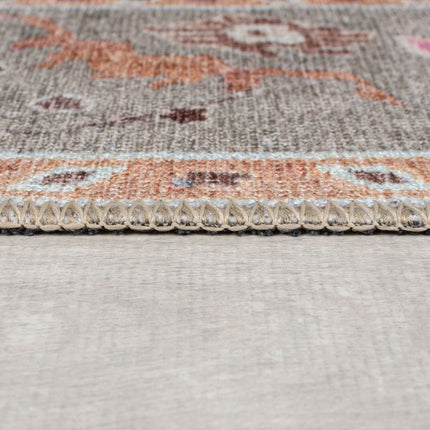 Vintage vloerkleden - Flair Rugs vloerkleed Una Floral Washable Groen - Vloerkledenloods