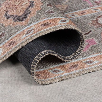 Vintage vloerkleden - Flair Rugs vloerkleed Una Floral Washable Groen - Vloerkledenloods